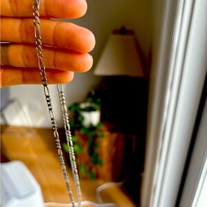 21” 14k White Gold Figaro